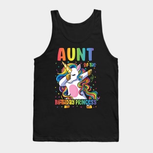 Aunt of the Birthday Princess Dabbing Unicorn Girl Tank Top